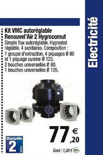 kit vmc autoréglable renouvel air 2 hygrocomut
