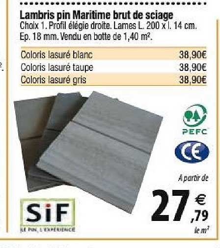 lambris pin maritime brut de sciage