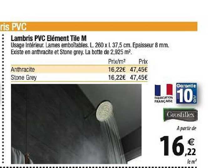 lambris pvc élément tile m