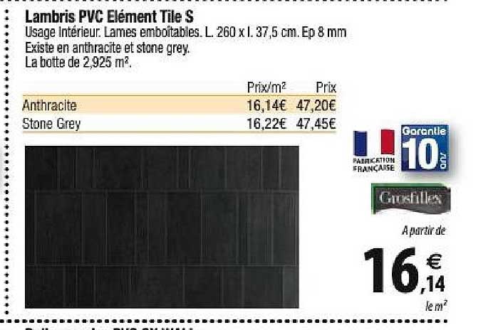 lambris pvc élément tile s