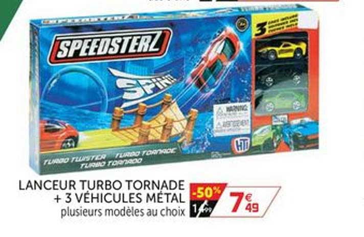 lanceur turbo tornade + 3 véhicules métal speedster
