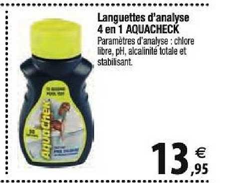 languettes d'analyse 4 en 1 aquacheck