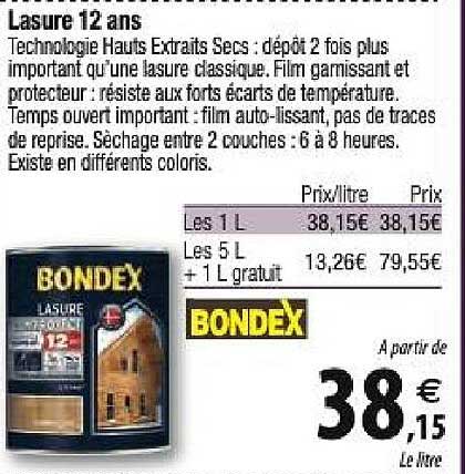 lasure 12 ans bondex