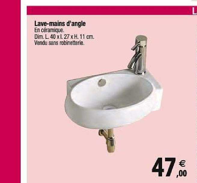 lave mains d'angle