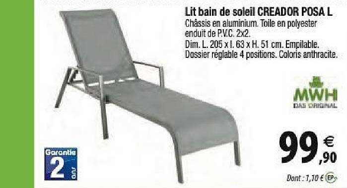 lit bain de soleil creador posa
