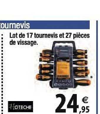 lot de 17 tournevis et 27 pièces de vissage