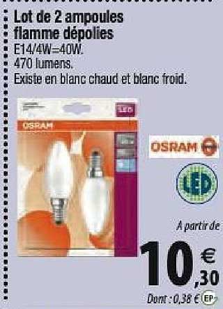 Lot De 2 Ampoules Flamme Dépolies