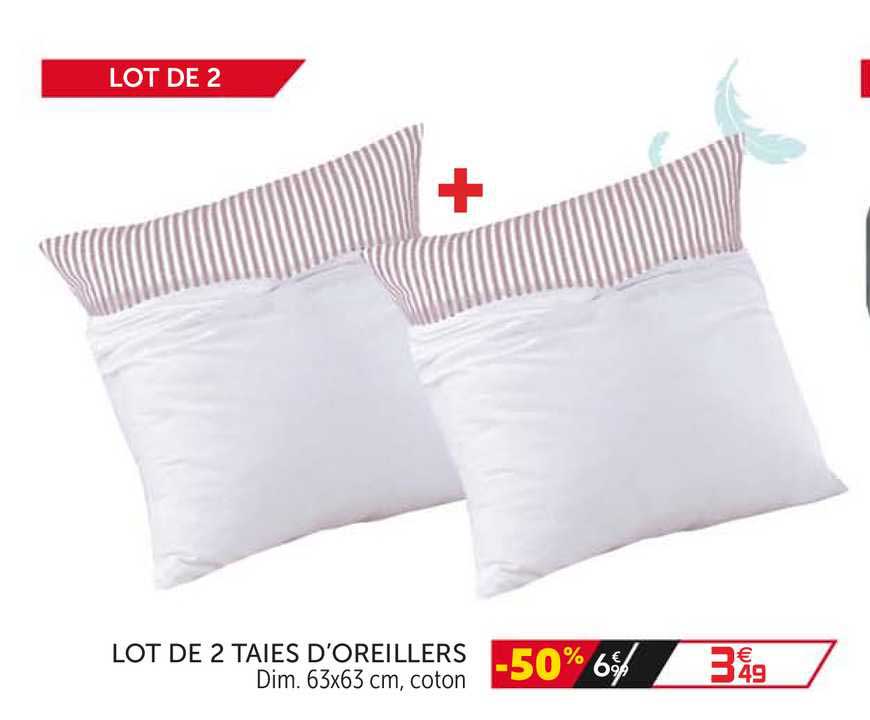 lot de 2 taies d'oreillers