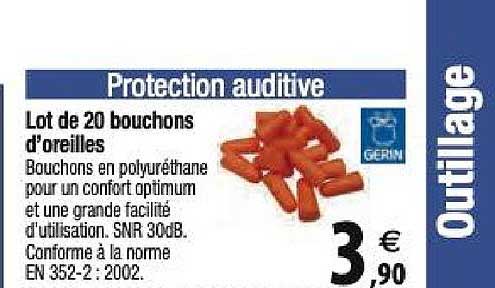 lot de 20 bouchons d'oreilles