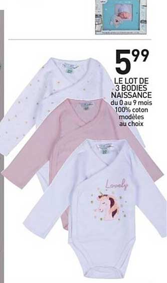 lot de 3 bodies naissance