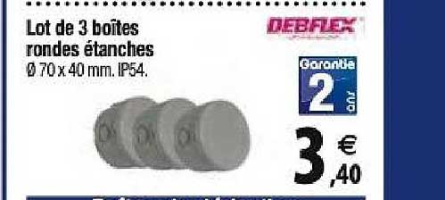 lot de 3 boîtes rondes étanches debflex