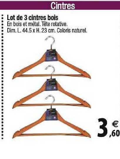 Lot De 3 Cintres Bois