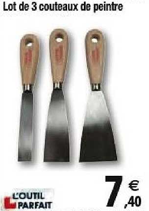 lot de 3 couteaux de peintre