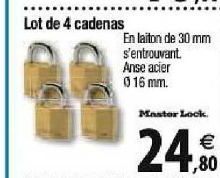lot de 4 cadenas master lock