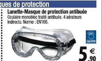lunette masque de protection antibuée