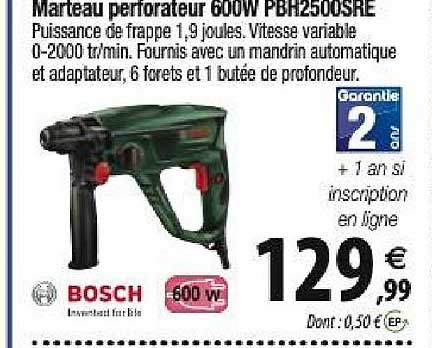 marteau perforateur 600w pbh2500sre