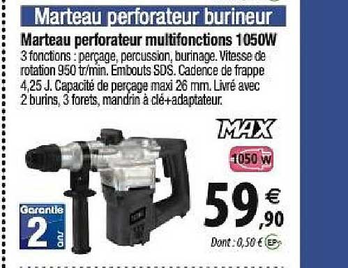 Marteau Perforateur Multifonctions 1050w