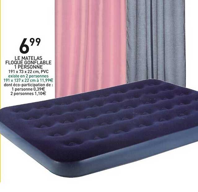 matelas floque gonflable 1 personne