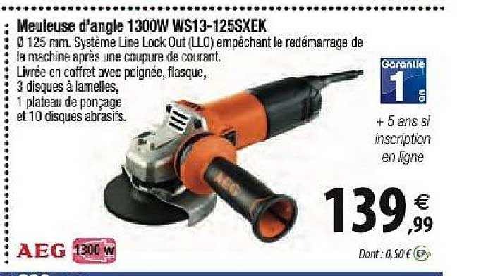 meuleuse d'angle 1300w ws13 125sxek