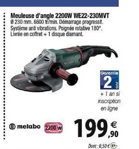 meuleuse d'angle 2200w we22 230mvt