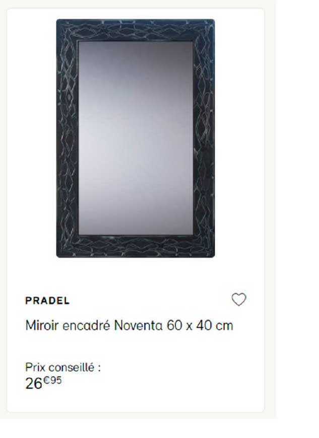 Miroir Encadré Noventa 60 X 40 Cm Pradel