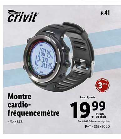 montre cardio fréquencemètre crivit