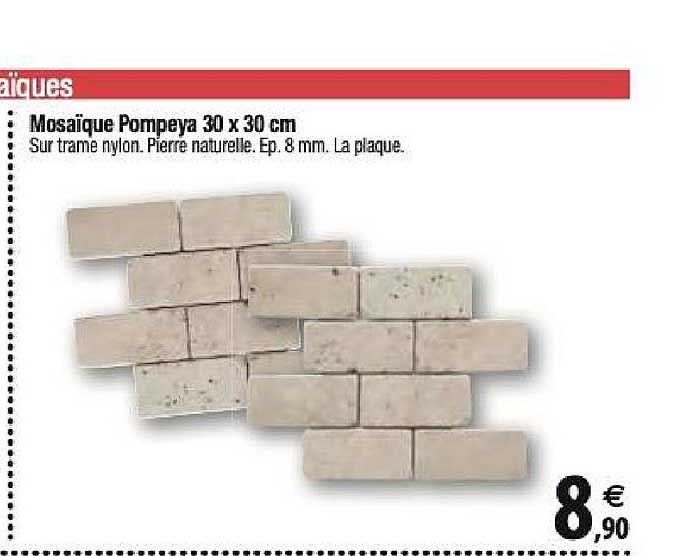 mosaïque pompeya 30x30 cm
