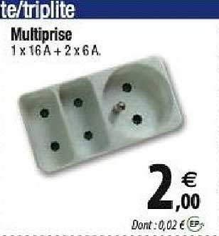 multiprise 1 x 16a + 2 x 6a