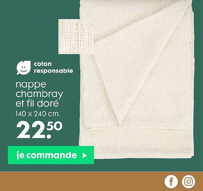 nappe chambray et fil doré