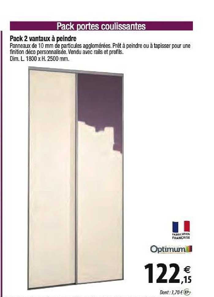 pack 2 vantaux à peindre