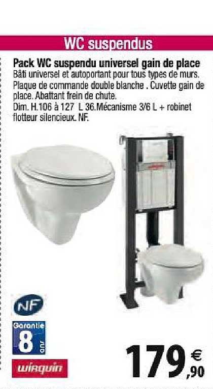 pack wc suspendu universel gain de place