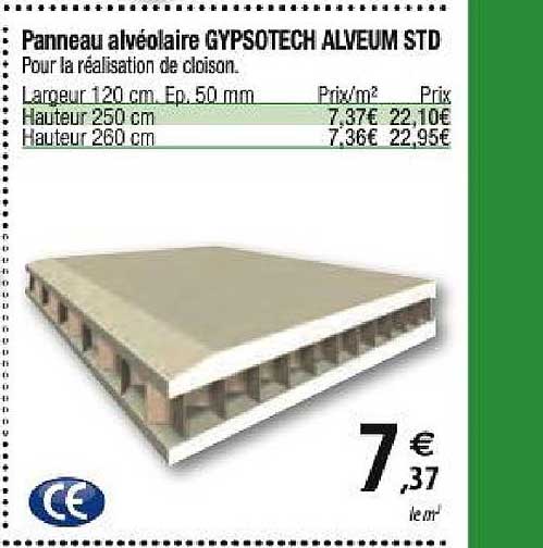 panneau alvéolaire gypsotech alveum std