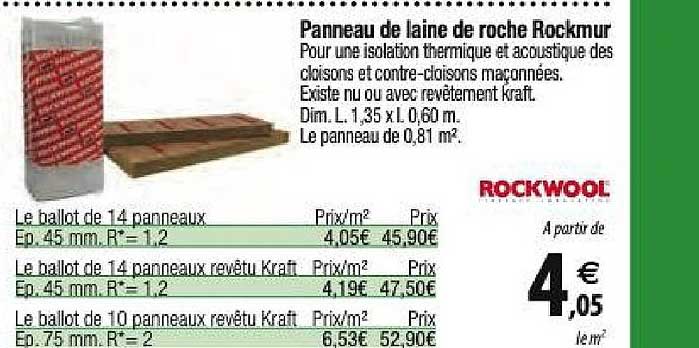 panneau de laine de roche rockmur rockwool