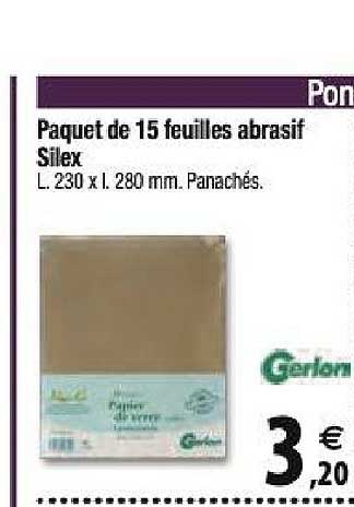 paquet de 15 feuilles abrasif silex