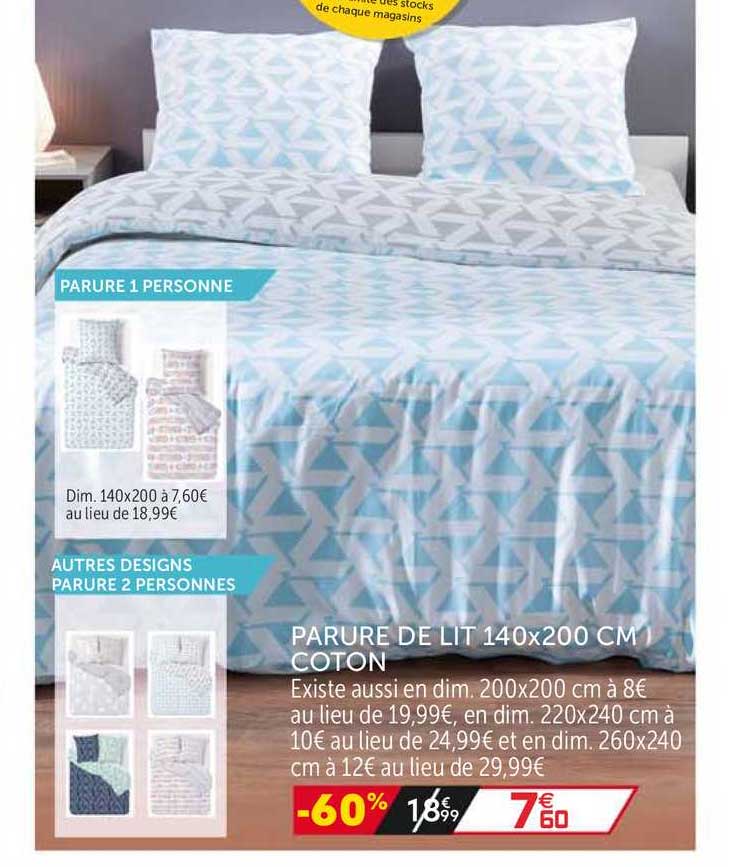 parure de lit 140x200 cm coton