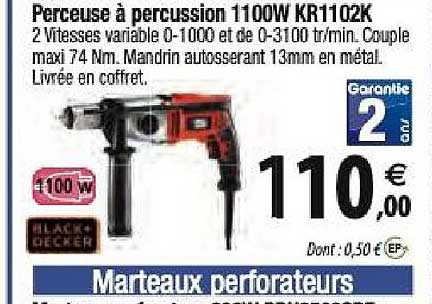 perceuse à percussion 1100w kr1102k