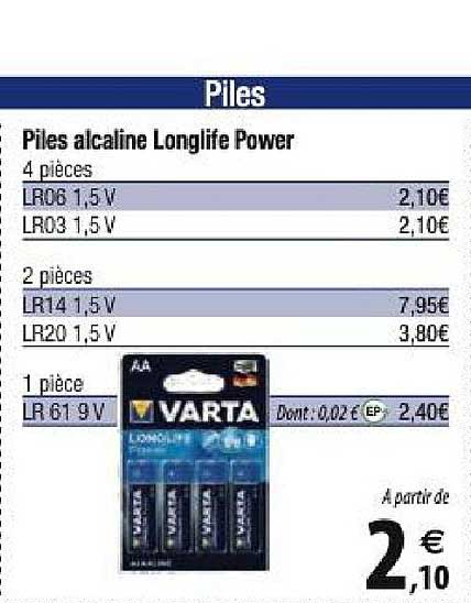 piles alcaline longlife power