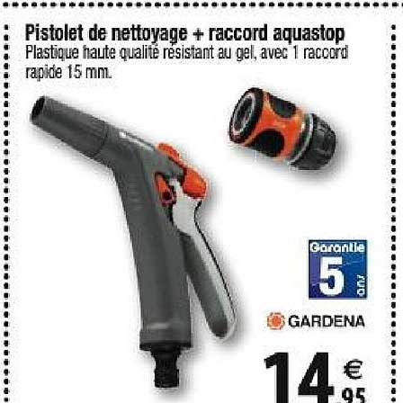 pistolet de nettoyage + raccord aquastop gardena