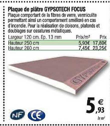 plaque de plâtre gypsotech focus