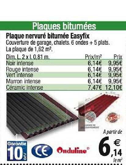 plaque nervuré bitumée easyfix