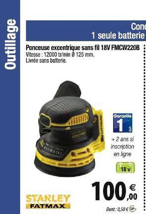 ponceuse excentrique sans fil 18v fmcw220b