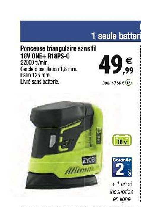 ponceuse triangulaire sans fil 18v one+r18ps 0