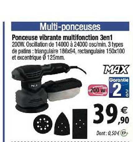 ponceuse vibrante multifonction 3 en 1