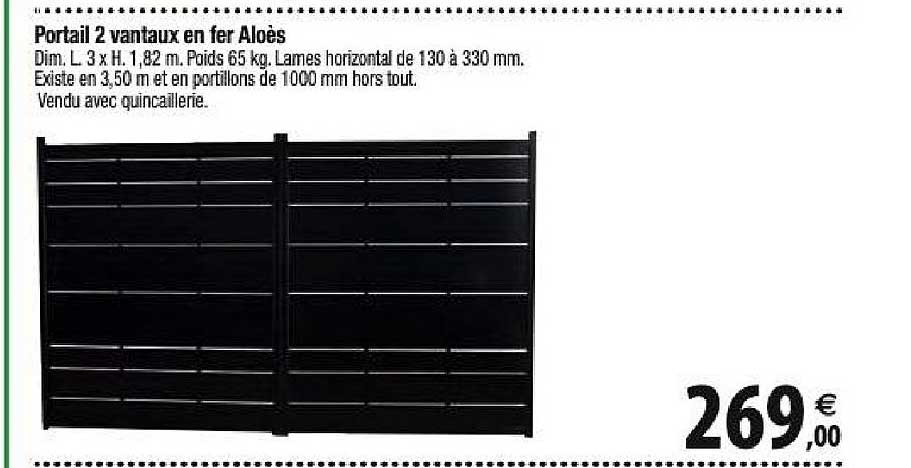 portail 2 vantaux en fer aloès
