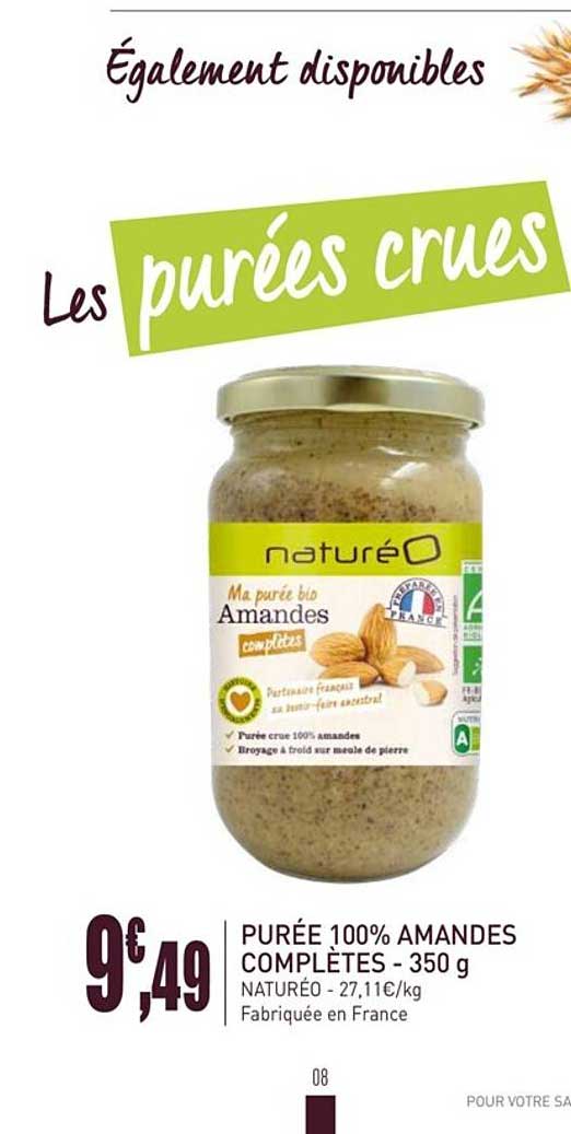 purée 100% amandes complètes