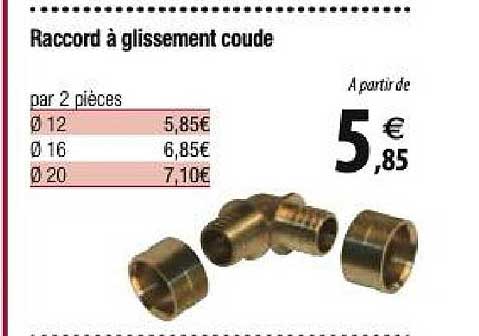raccord à glissement coude