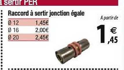 raccord à sertir jonction égale