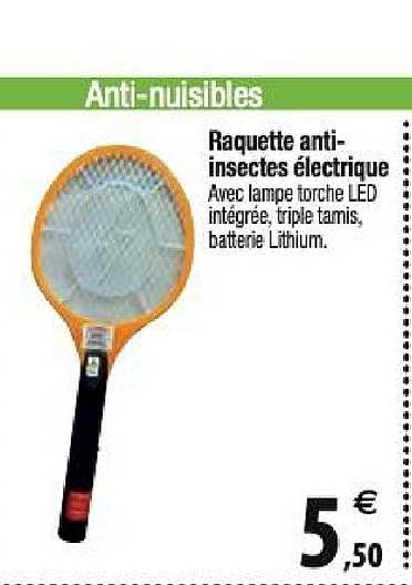 raquette anti-insectes électrique