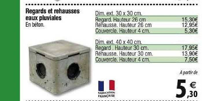 regards et rehausses eaux pluviales