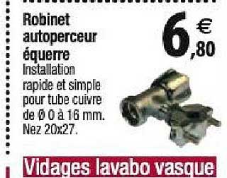 robinet autoperceur équerre